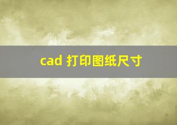 cad 打印图纸尺寸